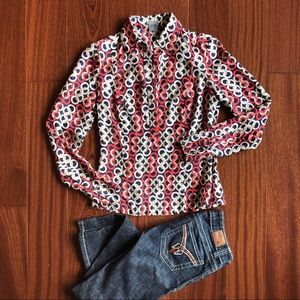 Fitted silk blouse circle pattern size 2